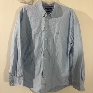 Tommy Hilfiger Men's XXL Regular‎ Fit Blue Button Down Shirt Long Sleeve Preppy